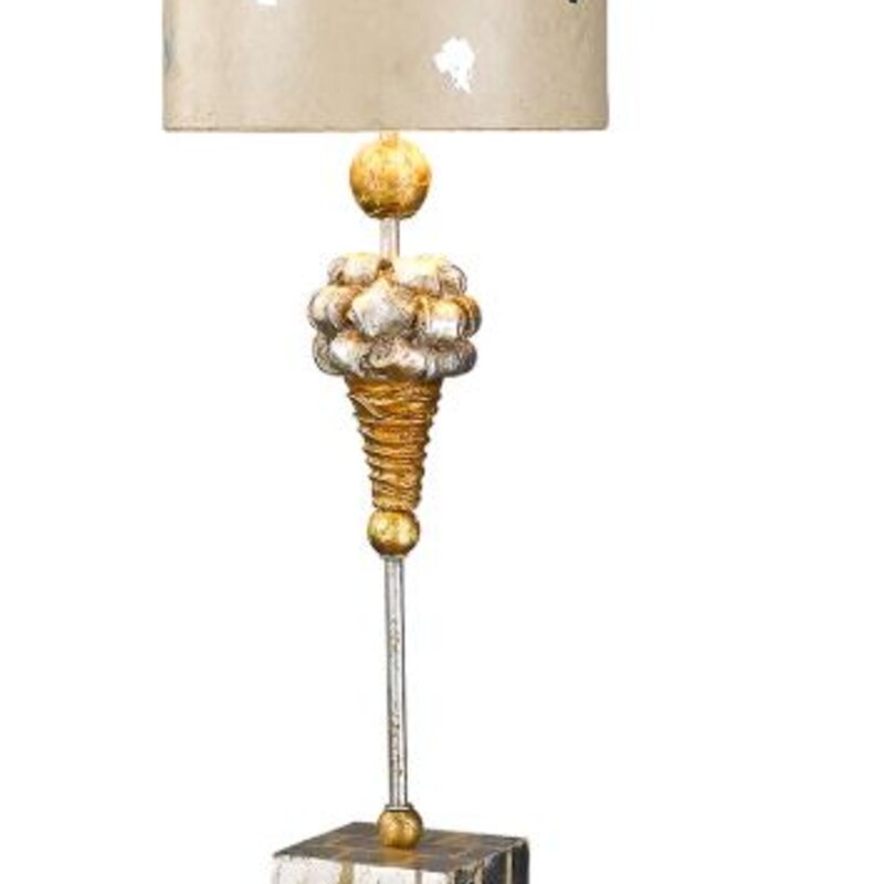 Bouffard Steel Table Lamp
Gold, Tan and Silver
Size: 9x31H