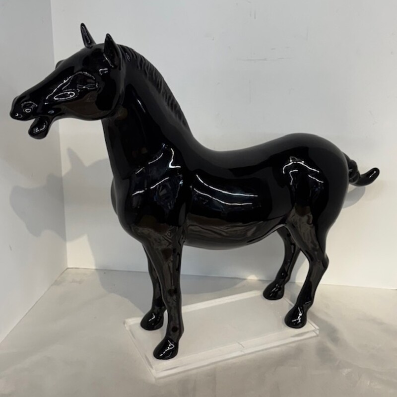 Horse On Acrylic Base
Black Clear
Size: 19x15.5H