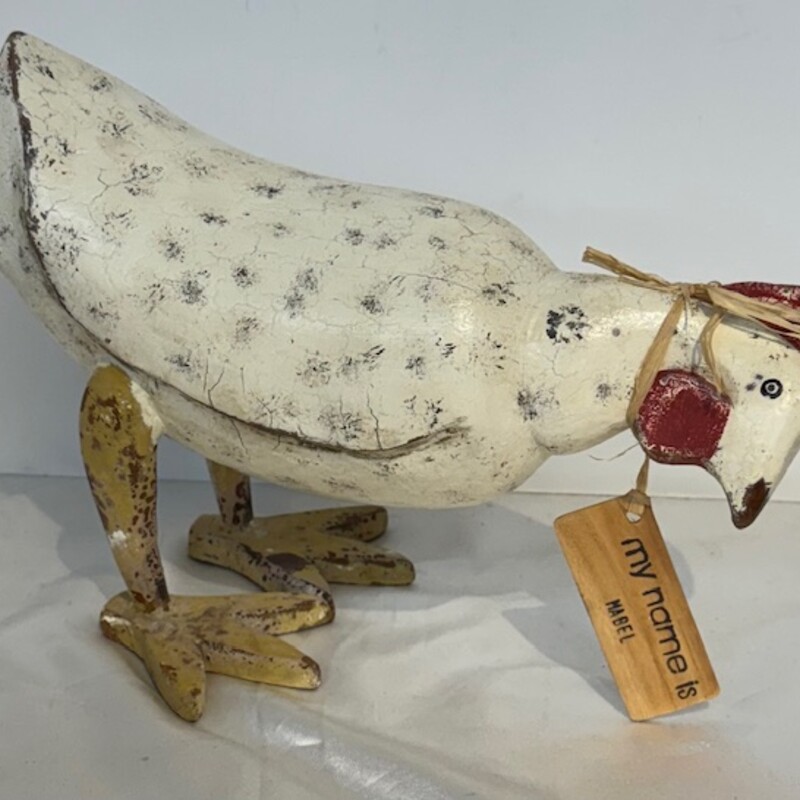 Wood Painted Hen
White Red Yellow Brown
Size: 12x8.5H