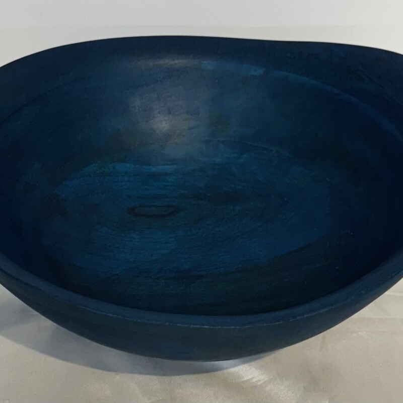 Anthropologie Wood Bowl
Blue and Gold Rim Bottom
 Size: 12x5H