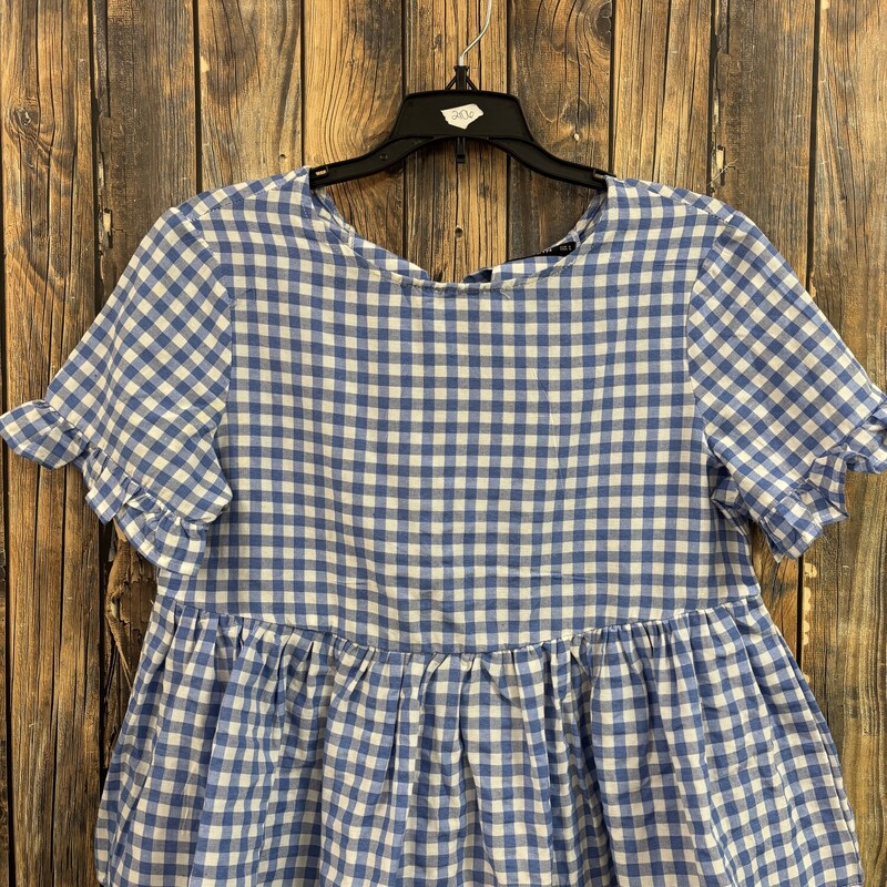 Blue Checkered Top, Size: S