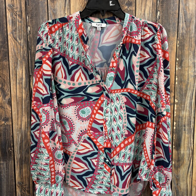 Colorful Sheer Top, Size: S