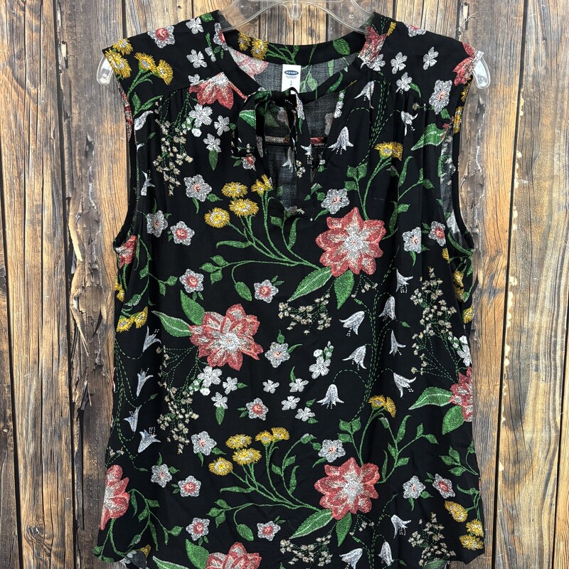 Black Floral Old Navy Top, Size: S
