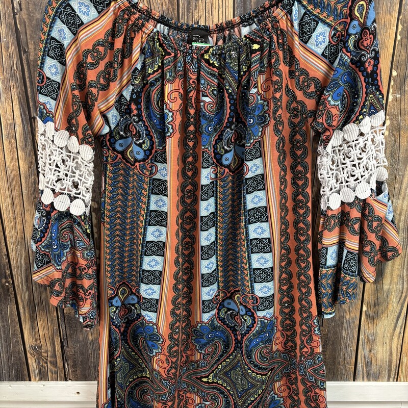 Rust/Blue Crochet Top