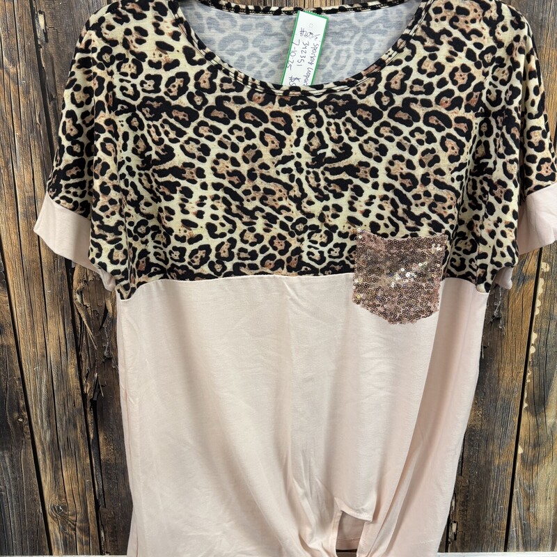 Sparkly Leopard Top, Size: L