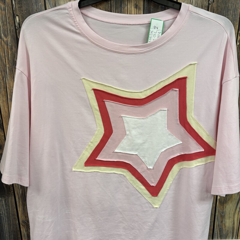 Pink Star Top, Size: L