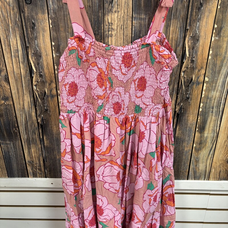 Bow Strap Pink Floral Dre