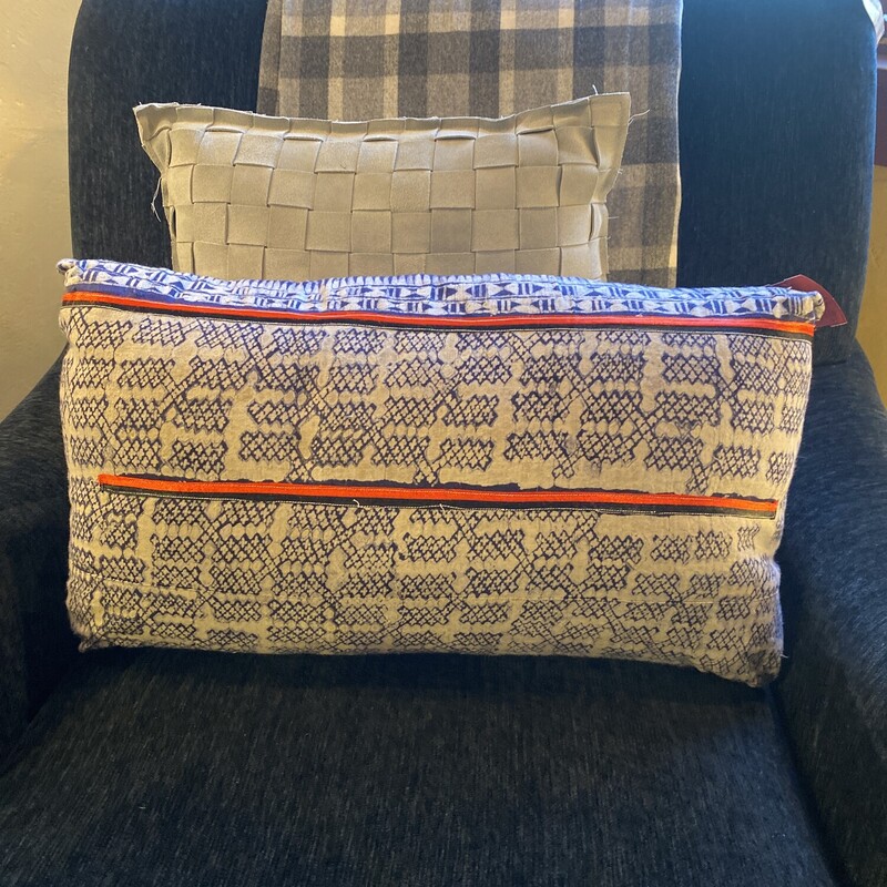 Navy Patterned Bolster
