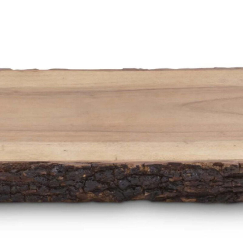 Vagabond House Natural Tree Bark Tray
Slab Cut Acacia Wood with Pewter Handles
Size: 15.5x9x3H
Retail $350
Hand wash recommended and dry with a soft cloth. Wood Care: Oil 1x yearly with food grade mineral oil.
As Is- Small Blemishes on Slab