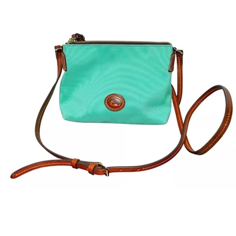 Dooney & Bourke Nylon Pouchette Crossbody Handbag
Teal Brown Size: 9 x 7H