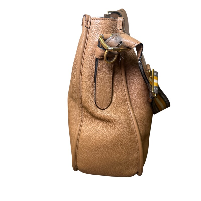Prada Vitello Phenix Brown Hobo with Double Strap<br />
<br />
Date Code: 158<br />
<br />
Dimensions: 12 L x 13 H inches<br />
<br />
In very good condition. Some discoloration of hardware. Some corner wear and some wear to the strap.<br />
<br />
Come with original dust bag. No box.