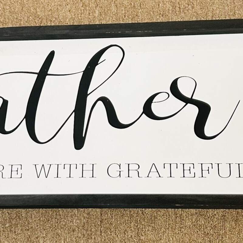 Wood Sign Gather WHearts