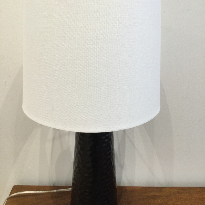 Hammered Textured Lamp,
Black/Cream,
Size: 25.5 X 6 In