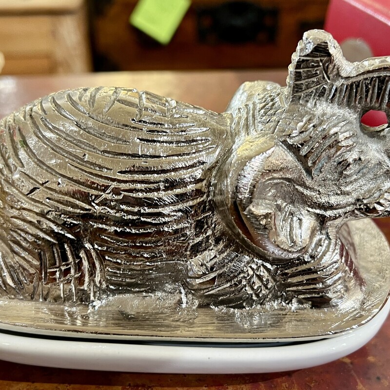 Butter Dish Metal/Porcela