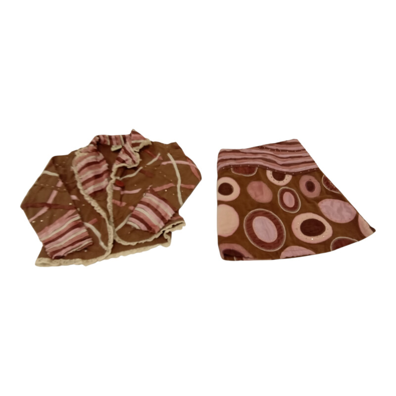 2pc Jacket/Skirt:Brown/Pi