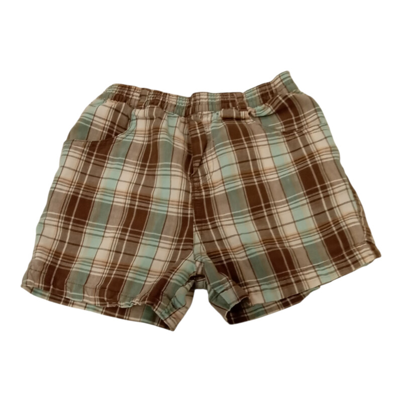 Shorts: Brown/blue Plaid
