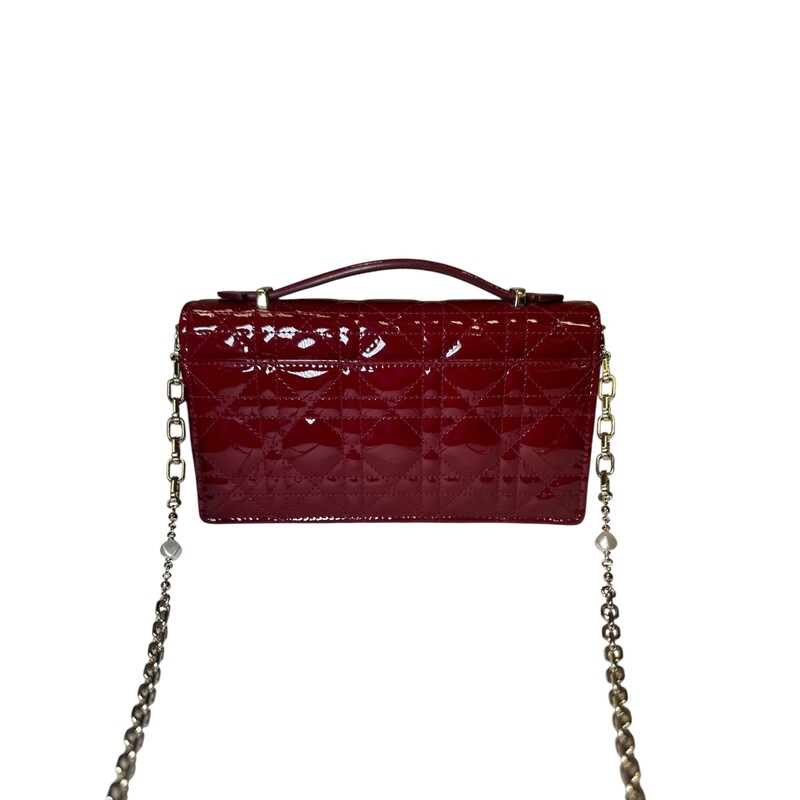Dior My Dior Top Handle Patent Leather Crossbody<br />
<br />
Serial Code:47MA *0245<br />
<br />
Dimensions:8.5 x 4.5 x 2 inches<br />
<br />
In very good condition. Minor marks on the hardware.<br />
<br />
Comes with the original dust bag and box.