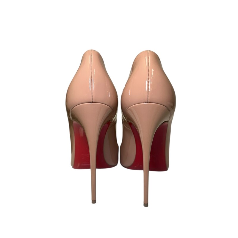 Louboutin So Kate Nude Patent Leather Pumps<br />
<br />
Size 41.5<br />
<br />
In very good ocndition Some wear on bottoms.<br />
<br />
Comes with the original dust bag and box.