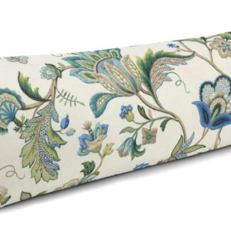 Loom Fleur De Leaf Lumbar Pillow
Cream Blue Green Brown Size: 34 x 13H
Retails: $175
Matching pillow sold separately