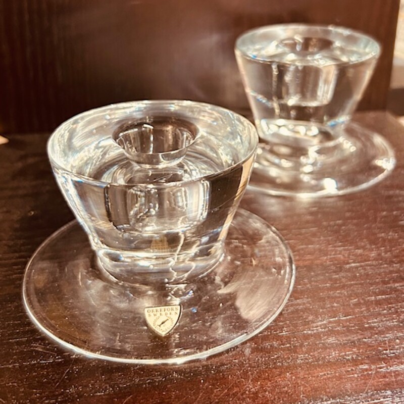 Set of 2 Orrefors Round Candleholders
Clear, Size: 4x2.5H
