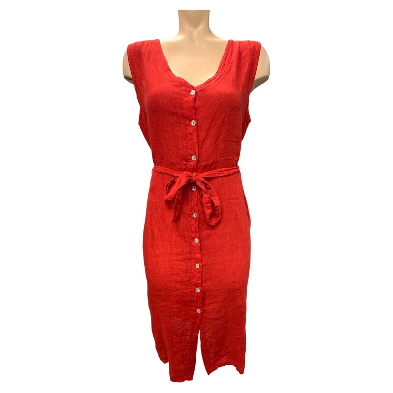 Vanessa Zani Italy Linen, Red, Size: S