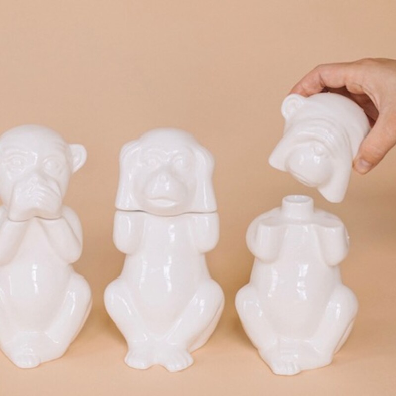 Three Wise Monkey Jars