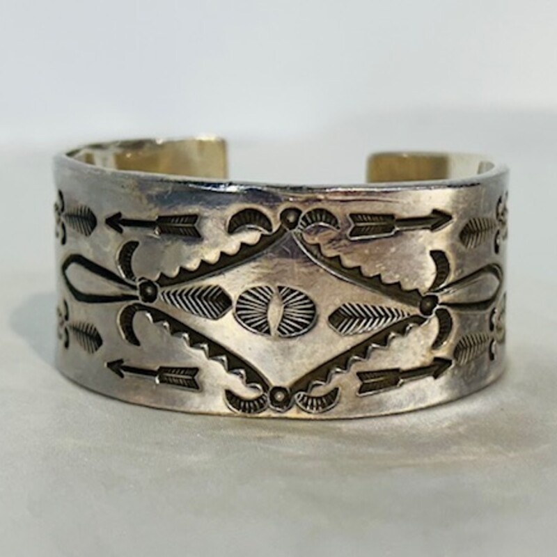 Silver Arrow Stamped Cuff
