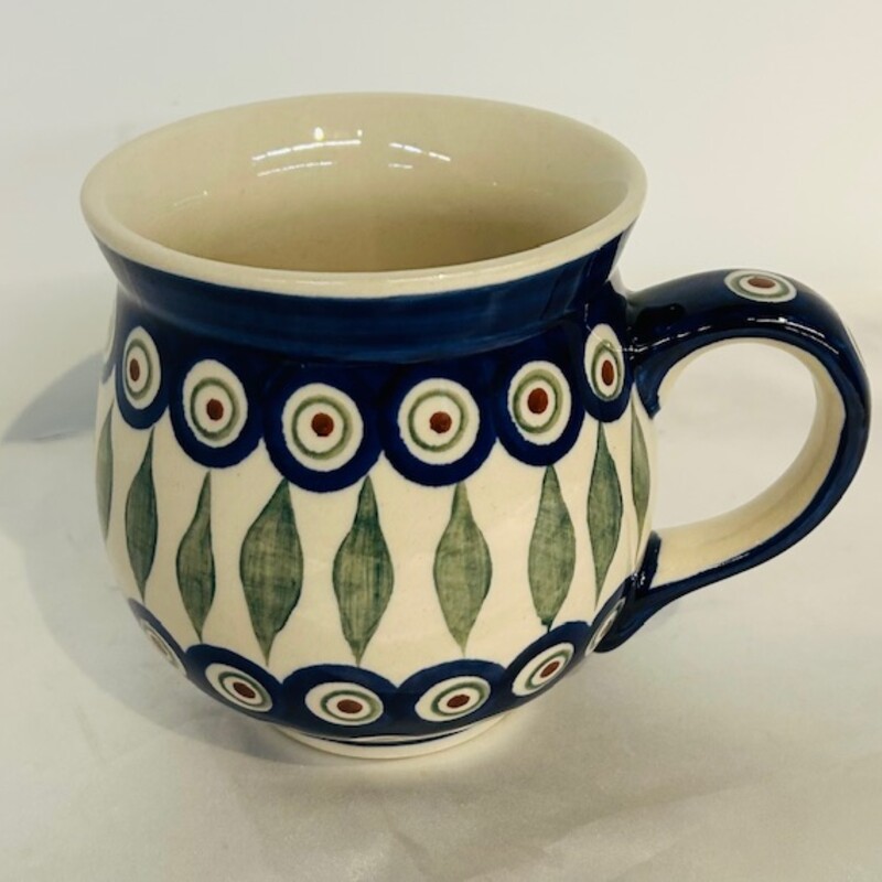 Polish Pottery Dotted Mug
Cream Blue Green Size: 5.5 x 4H