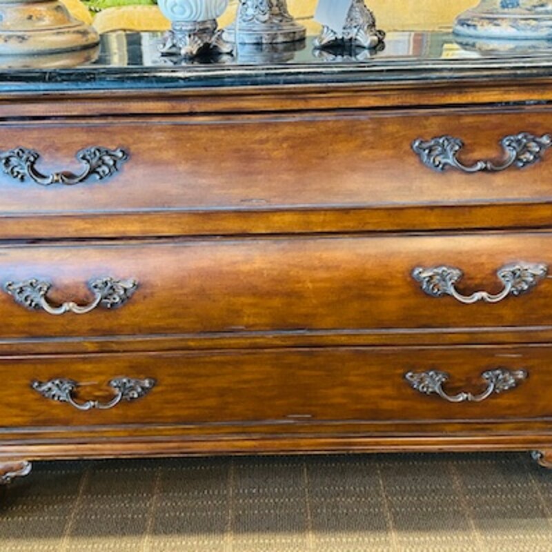 Ornate Marble Top Chest