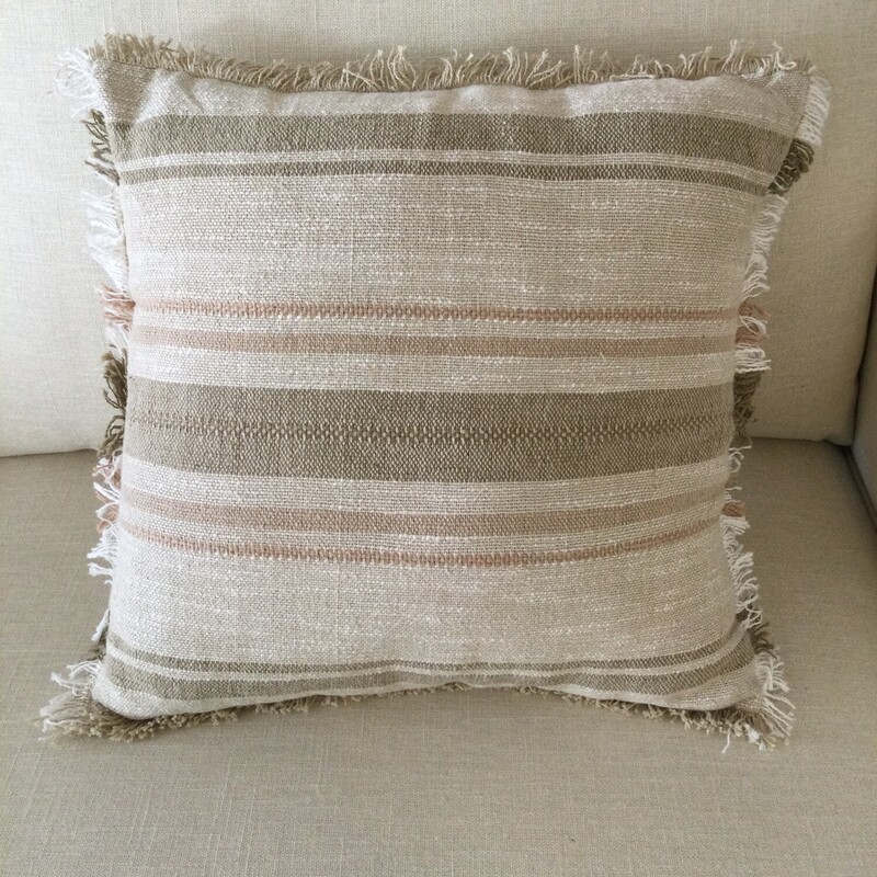 Striped Woven Toss Cushion,
Taupe/Beige,
Size: 20 X 20 In