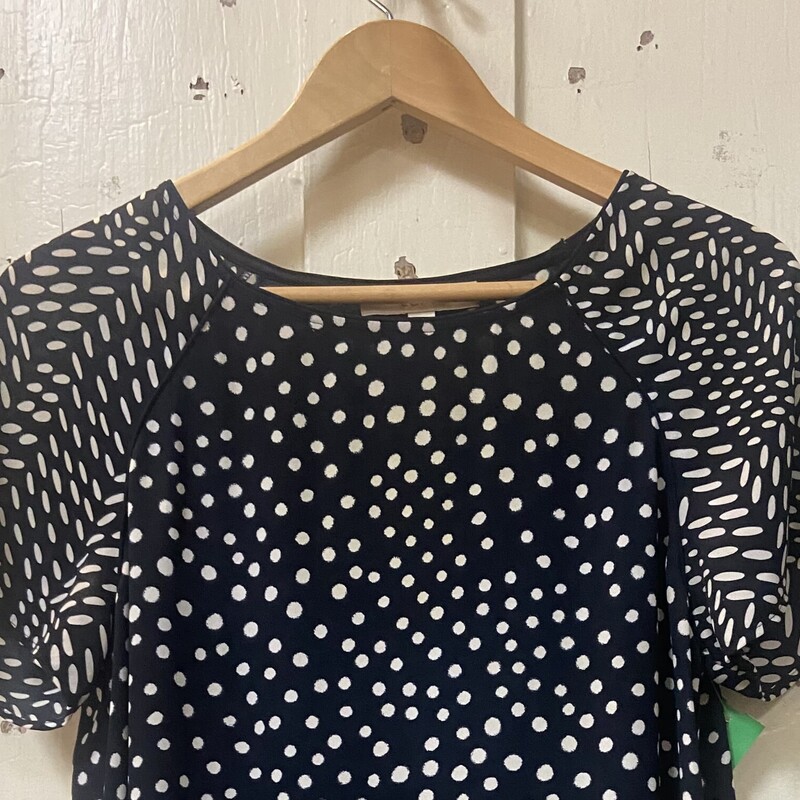 Nvy/Crm Pat SS Blouse