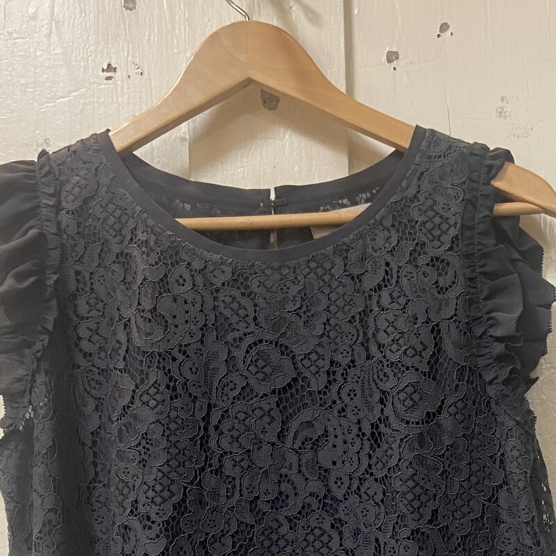 Charc Lace Rffl Cap Slv T