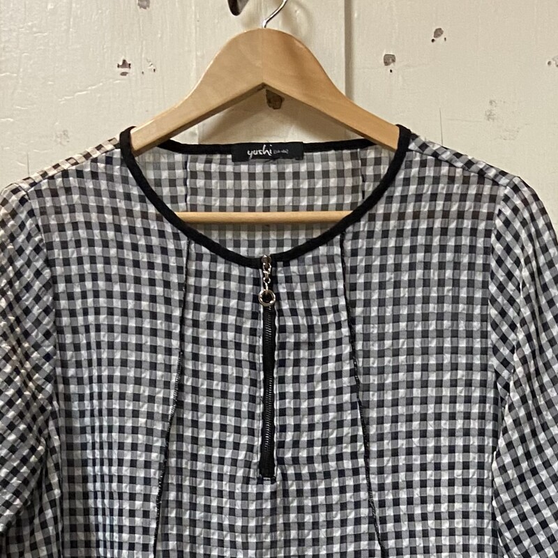 Blk/W Check Aline Top