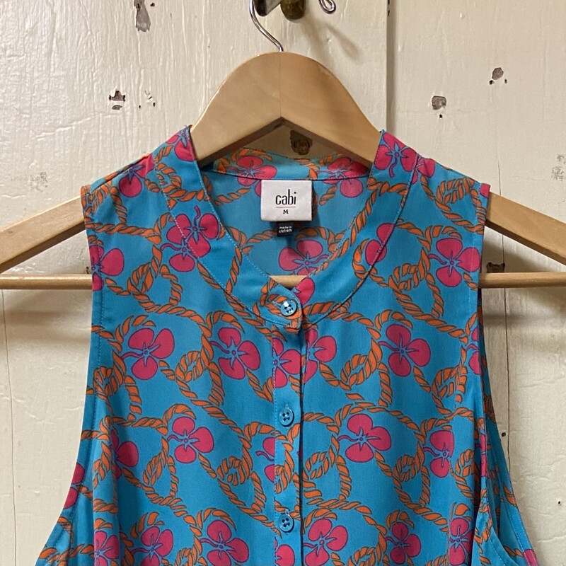 Blu/O/P Btt Slvlss Blouse