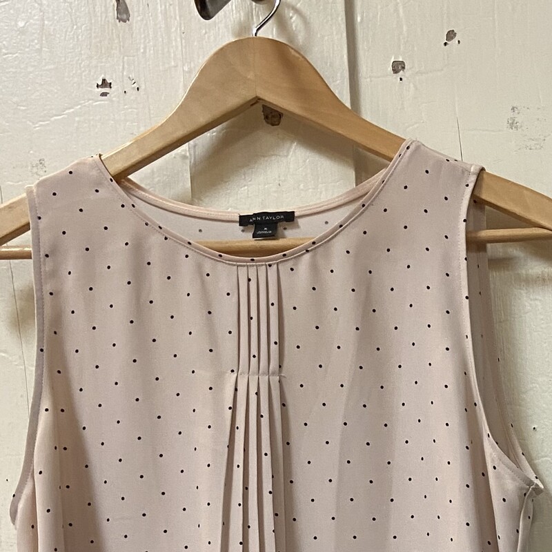 Ivory/blk Dot Slvlss Top