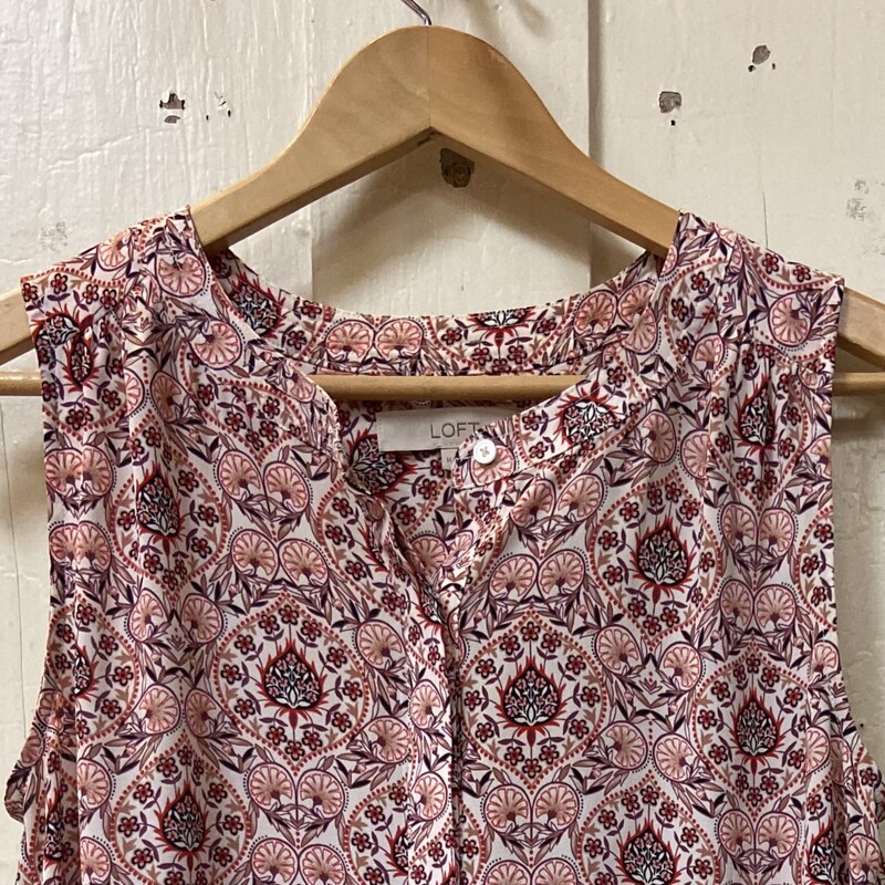 W/R/Og Bttn Slvlss Blouse
