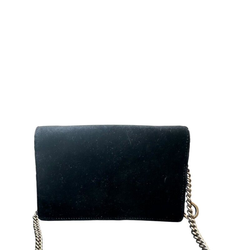 Gucci Suede Super Mini Dionysus Velvet Chain Bag<br />
<br />
Style Code: 476432.2067<br />
<br />
Dimensions: 4 H x 6 L inches<br />
<br />
In very good condition.  Some very minor scratches on the hardware.<br />
<br />
Does not come wit h original dustr bag or box.