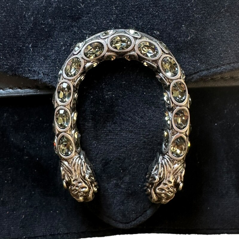 Gucci Suede Super Mini Dionysus Velvet Chain Bag<br />
<br />
Style Code: 476432.2067<br />
<br />
Dimensions: 4 H x 6 L inches<br />
<br />
In very good condition.  Some very minor scratches on the hardware.<br />
<br />
Does not come wit h original dustr bag or box.