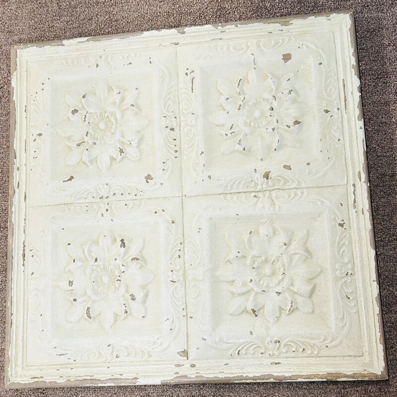 Wood Floral Squares
Cream Brown
Size: 17x17H