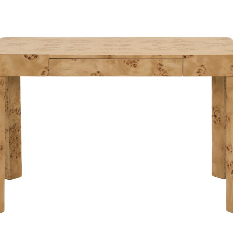 Burl Desk With 1 Drawer