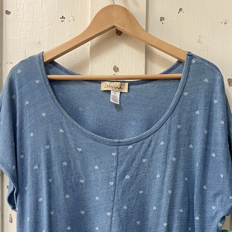 Blu Heart Pat Top