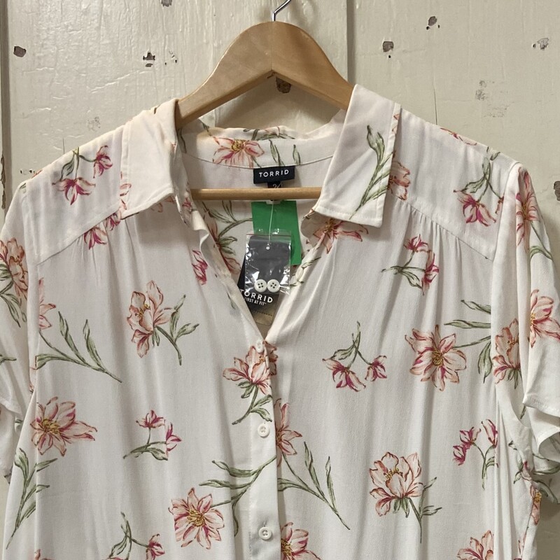 NWT Pk/Pc Flrl Bttn Shirt