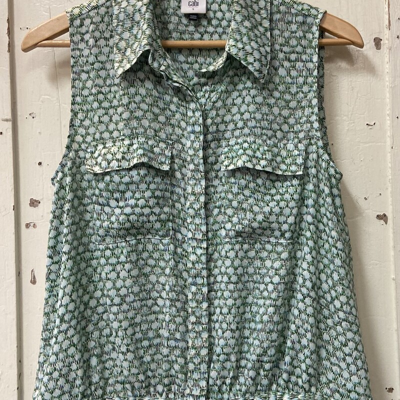 Grn/Blk/B Bttn Slvlss Top
Grn/B/Bl
Size: S R $83