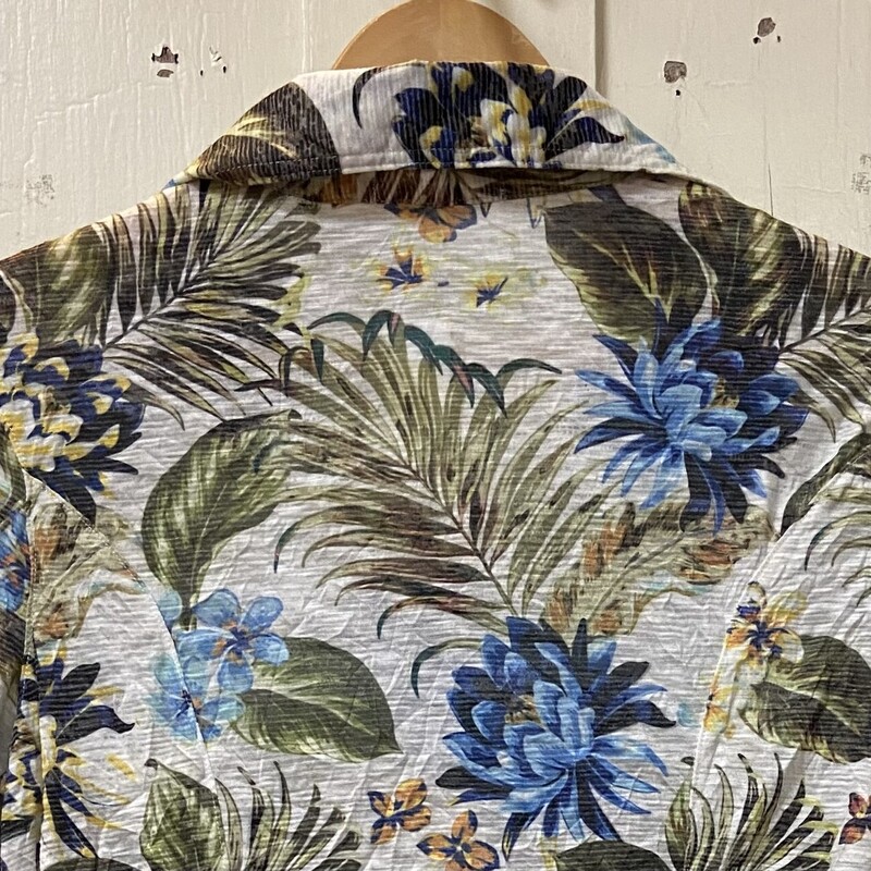 NWT Wt/blu/G Trop Shirt<br />
W/Blu/G<br />
Size: M R $125