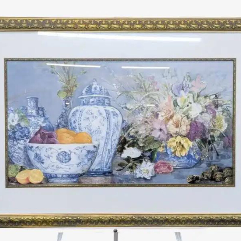 Bombay China Blue & White Print in Ornate Frame
Blue Gold Multicolored Size: 40 x 27H