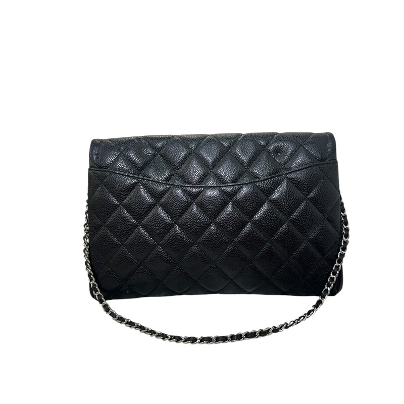 Chanel Cavair Clutch Chain Black Handbag<br />
<br />
Date Code: 1890****<br />
<br />
Dimensions<br />
Length: 11.25 in<br />
Height: 7 in<br />
Width: 1.75 in<br />
Drop: 9 in<br />
<br />
In very  condition. Minor scratching on the hardware, minor corner wear  and minor marks inside the interior.<br />
<br />
Comes with the original dut bag. No box