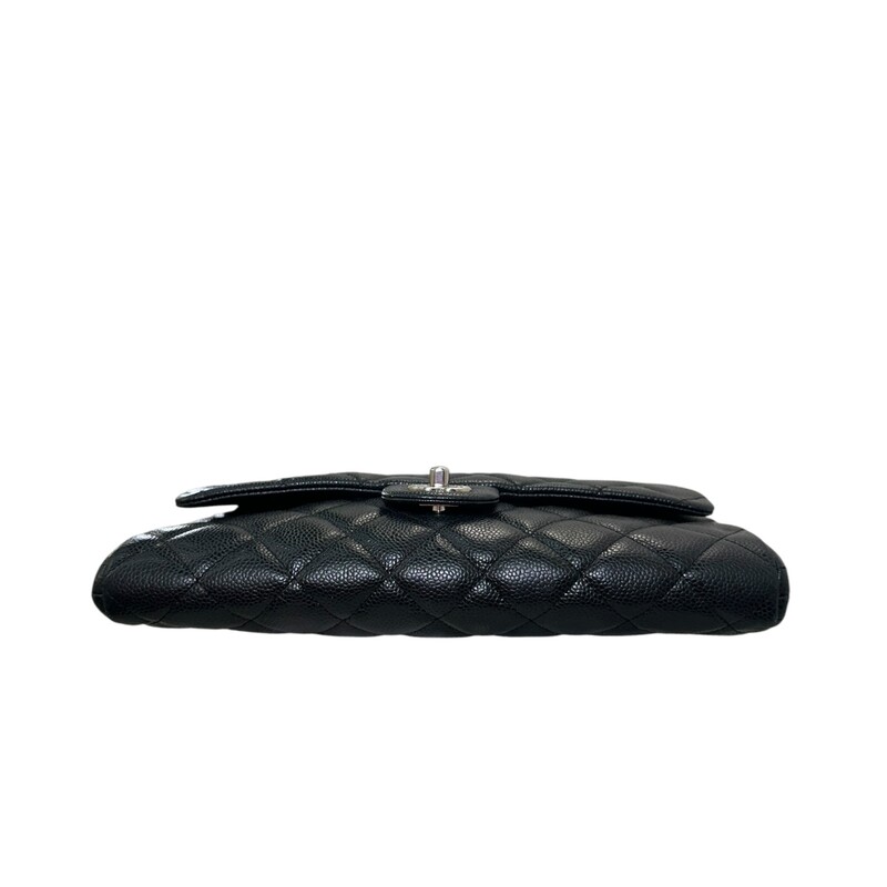 Chanel Cavair Clutch Chain Black Handbag<br />
<br />
Date Code: 1890****<br />
<br />
Dimensions<br />
Length: 11.25 in<br />
Height: 7 in<br />
Width: 1.75 in<br />
Drop: 9 in<br />
<br />
In very  condition. Minor scratching on the hardware, minor corner wear  and minor marks inside the interior.<br />
<br />
Comes with the original dut bag. No box