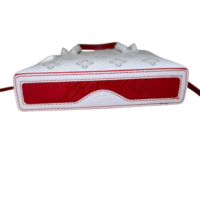 Louboutin Loubinthesky Cabata Nano Tote<br />
<br />
Dimnesions:7 L x 4.75 H inches<br />
<br />
In very good condition.<br />
<br />
Comes with the original dust baf. No box.