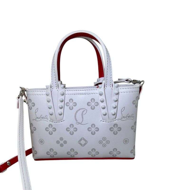 Louboutin Loubinthesky Cabata Nano Tote

Dimnesions:7 L x 4.75 H inches

In very good condition.

Comes with the original dust baf. No box.