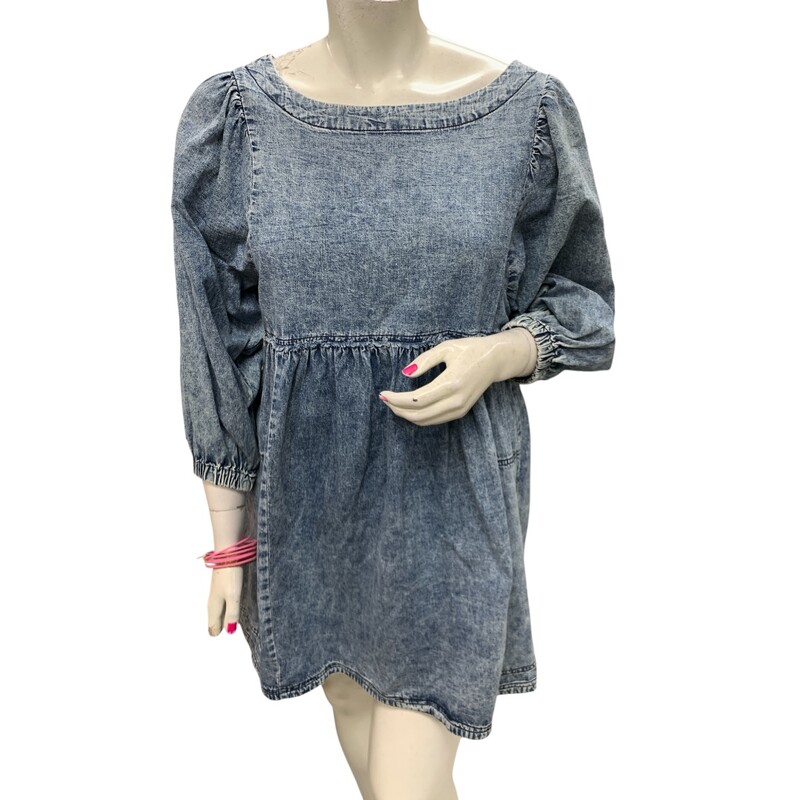 Free People Dress Denim, Blue, Size: L